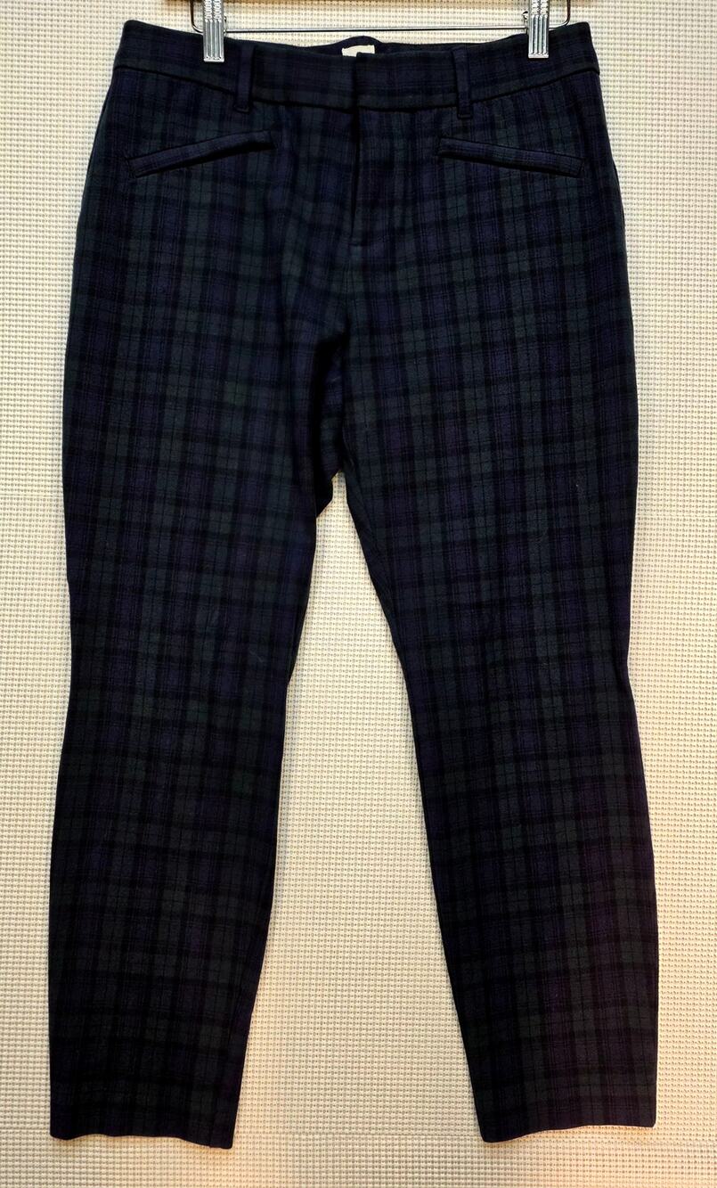 GAP Curvy Signature Skinny Ankle Pants Size 8 Blue Green Blackwatch Plaid